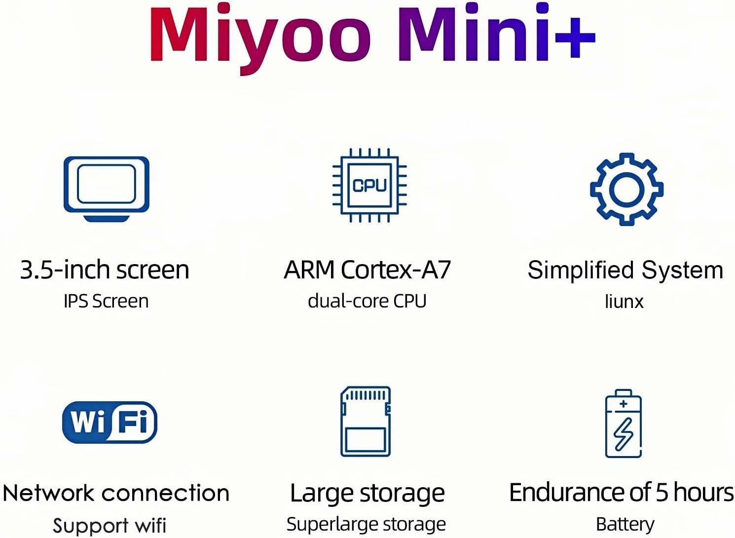 Miyoo Mini Plus Retro Handheld Console – 64GB, 3.5″ Screen, 3000mAh Battery