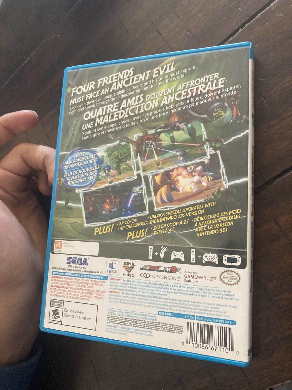 Sonic Boom: Rise of Lyric (Nintendo Wii U, 2014) CIB COMPLETE