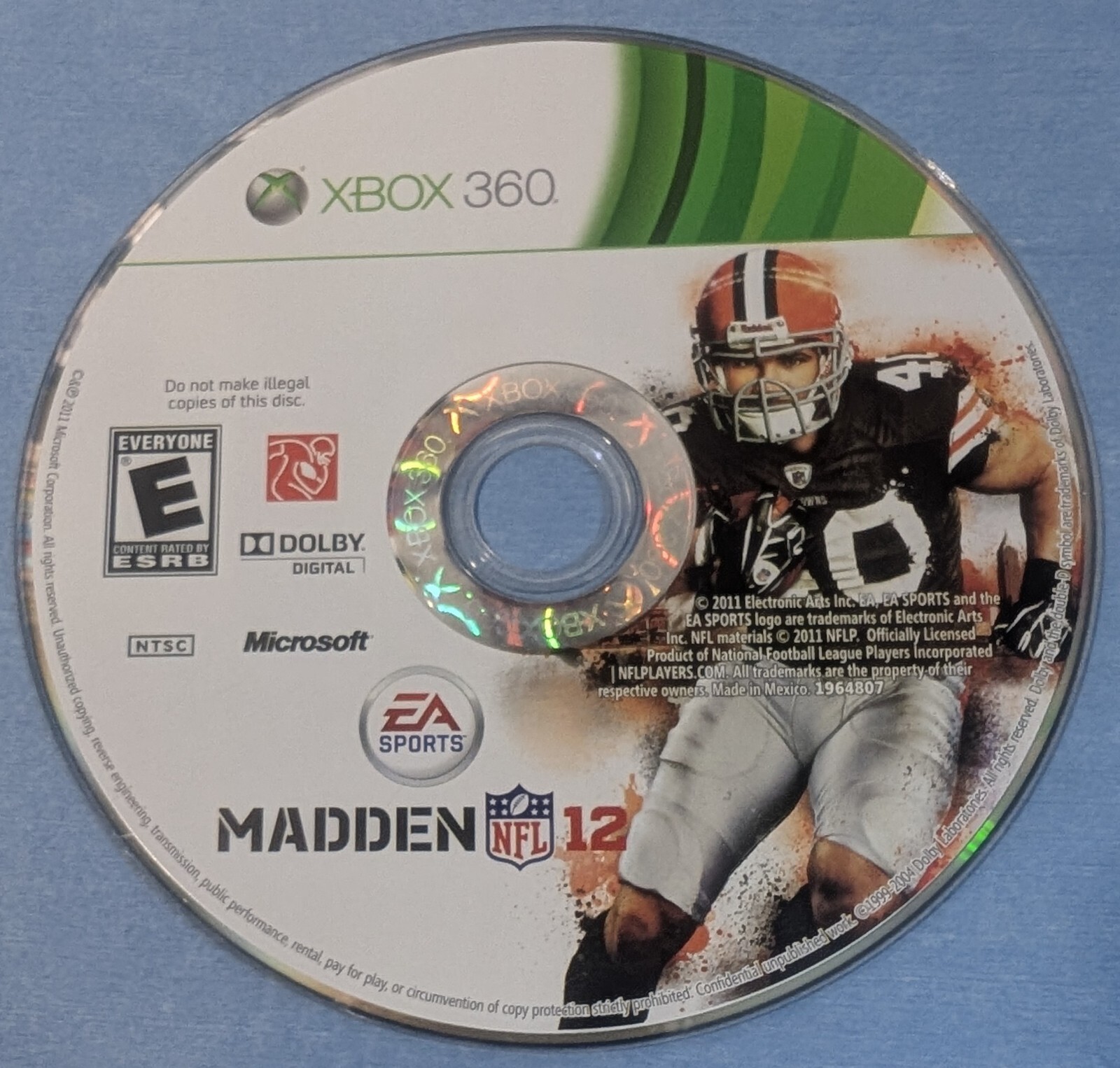 Madden NFL 12 Microsoft Xbox 360 Tested and Working