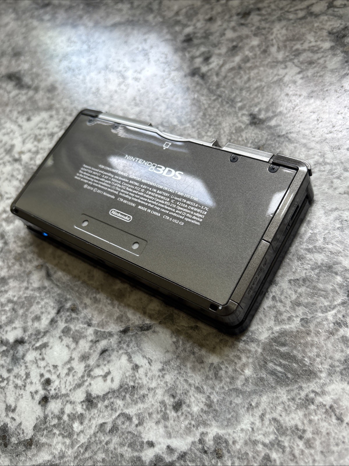 Nintendo 3DS – Cosmic Black & Grey With Charger , SD Card 2GB