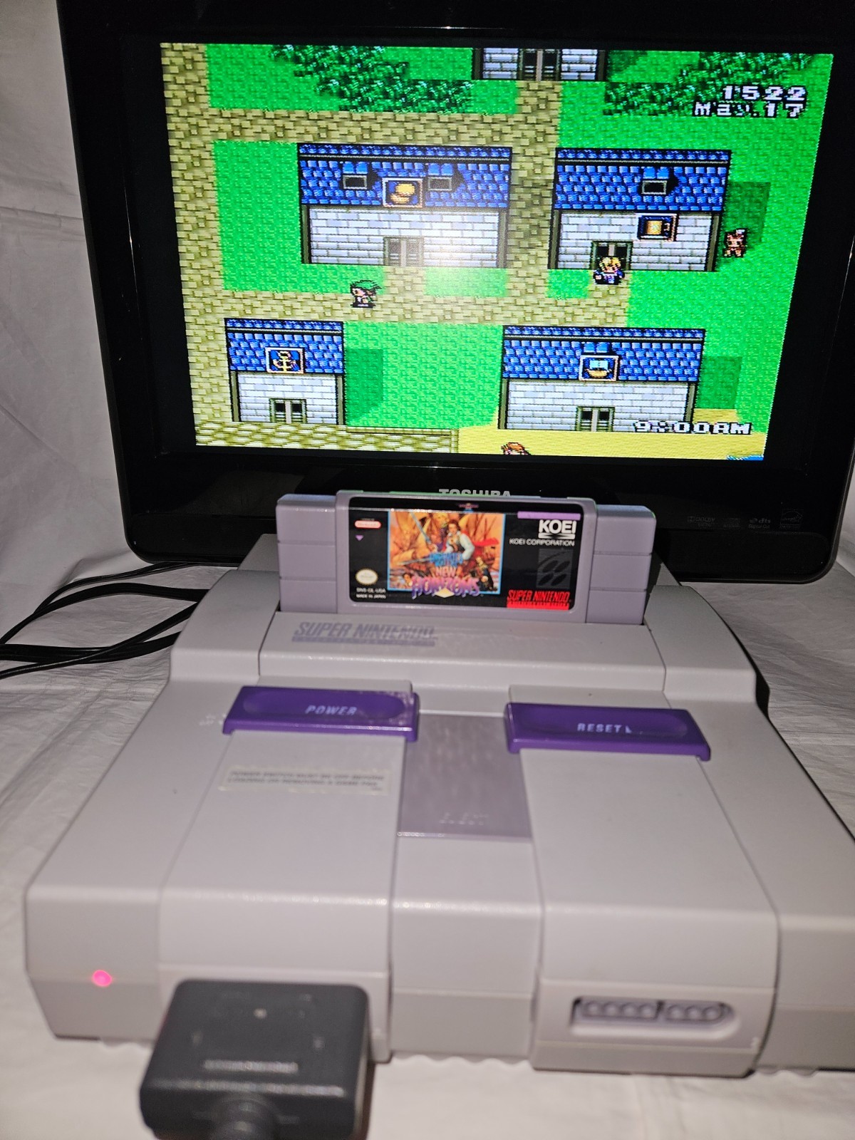 Uncharted Waters New Horizons Authentic SNES Super Nintendo New Battery 1995