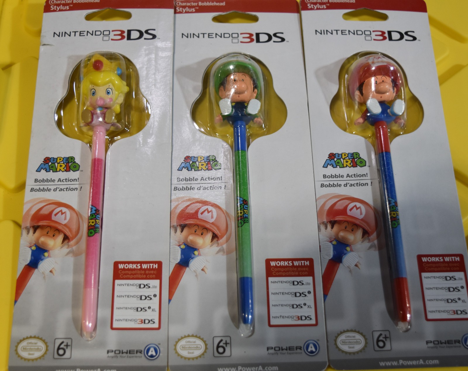 Baby Princess Peach Nintendo DS 2DS 3DS Stylus Bobblehead Mario Luigi set