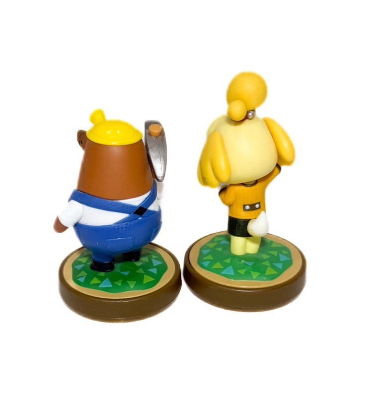 Isabelle & Mr. Resetti Mole Animal Crossing Nintendo Amiibo Figure Lot of 2