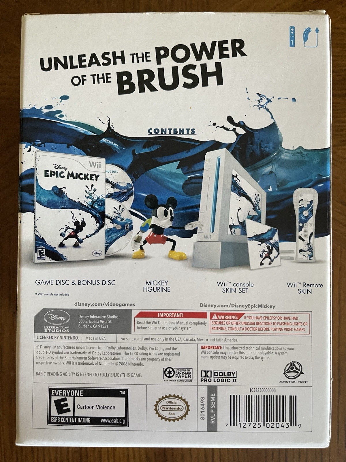 Wii Epic Mickey Collector’s Edition Open Box & Sealed Epic Mickey 2 Paint Brush