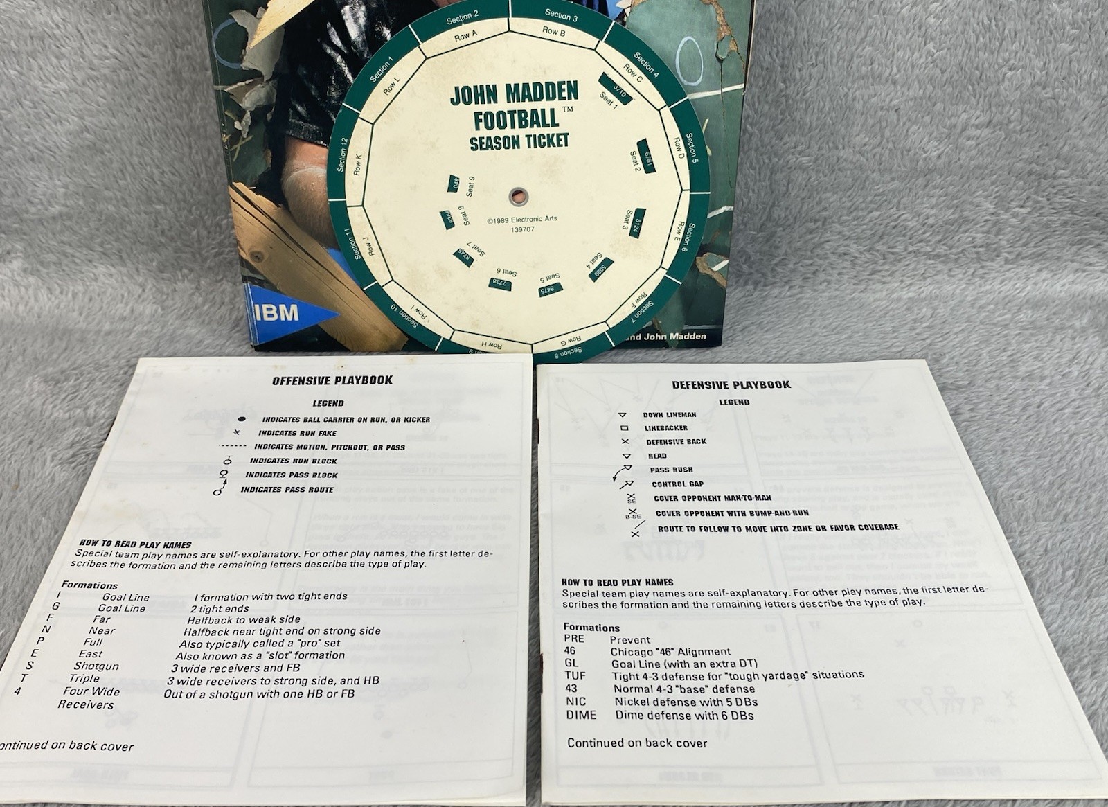 Electronic Arts John Madden Football 1988-1989- 5.2″ IBM PC Untested