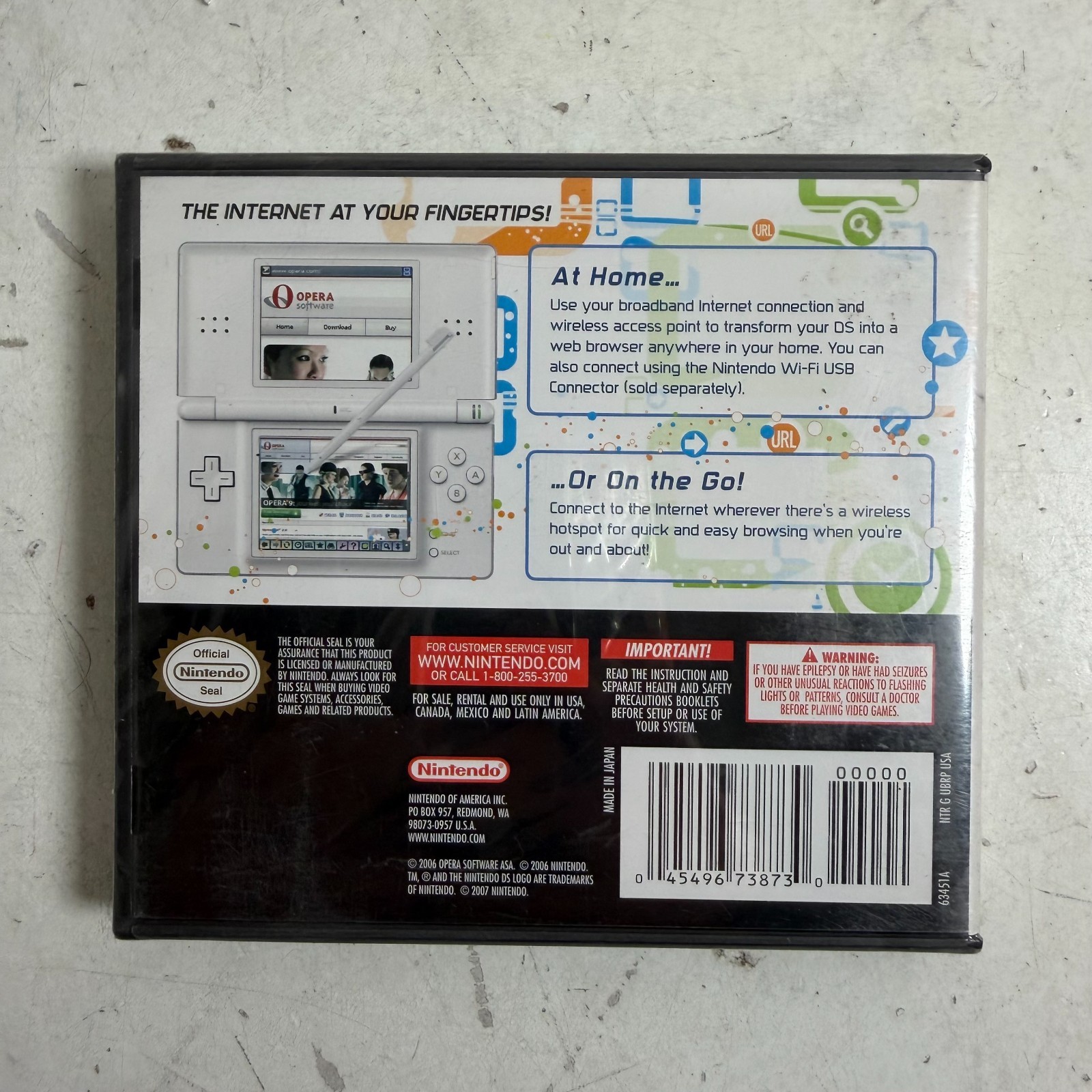 2006 Nintendo DS Lite Web Internet Browser Opera Software Video Game Sealed