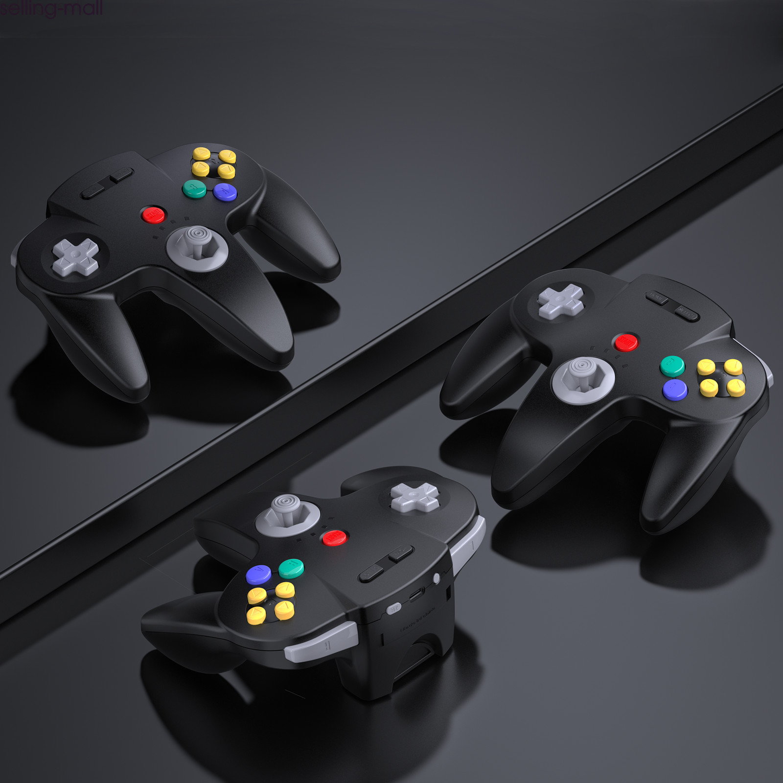 Wireless N64 Controller, 2.4GHz N64 Receiver,Rechargeable & Built-in Rumble