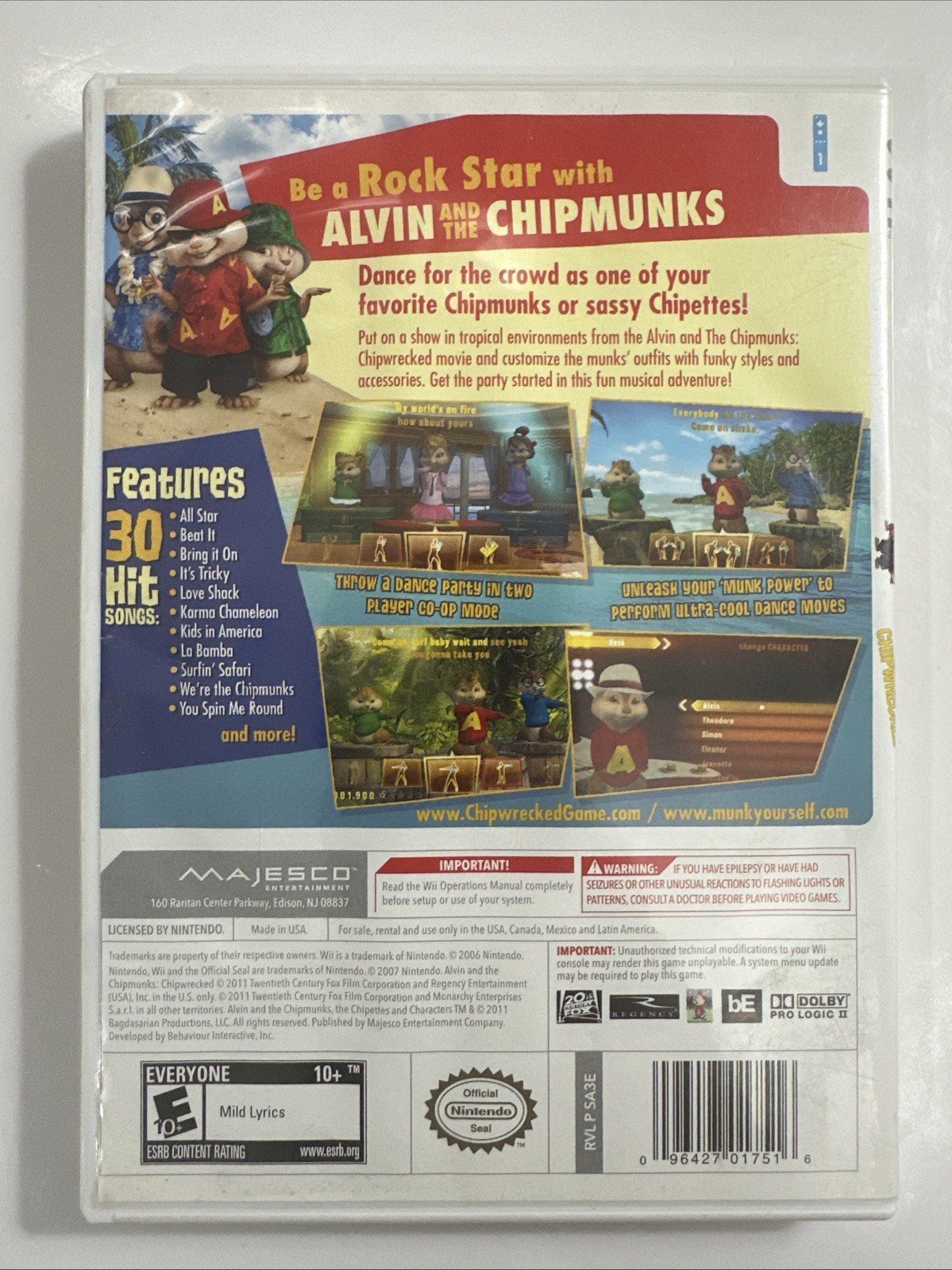 Alvin and the Chipmunks: Chipwrecked (Nintendo Wii) Complete CIB – Tested