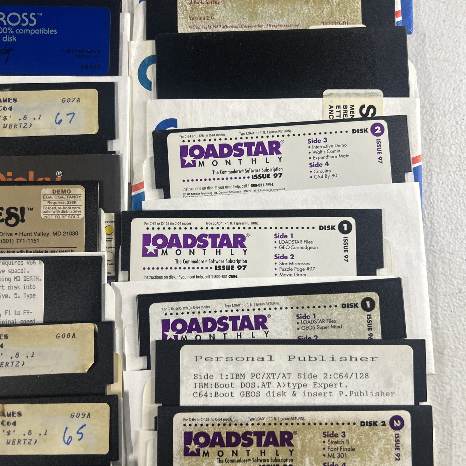 Commodore 64 Floppy Disks With Games Selling As Is for Blank Disk LOT Of 66