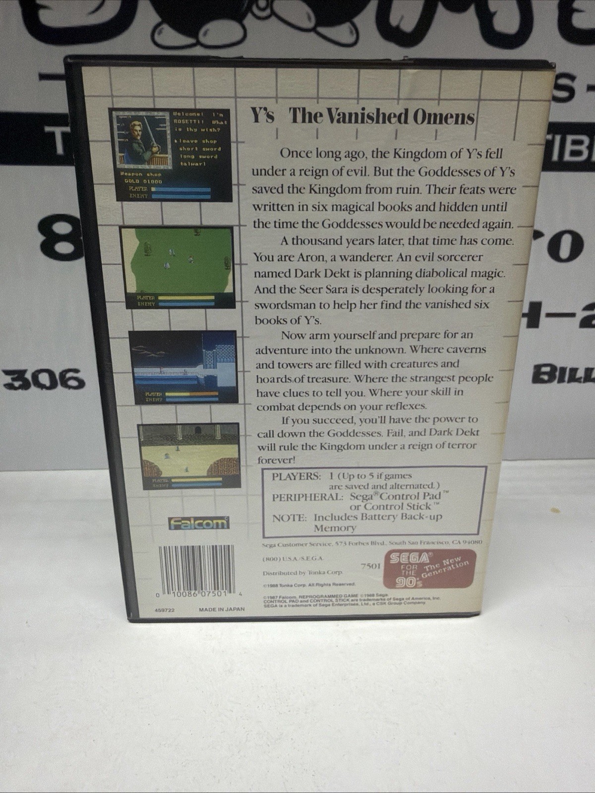 Ys the Vanished Omens Authentic, Tested – Sega Master System – No Poster Map