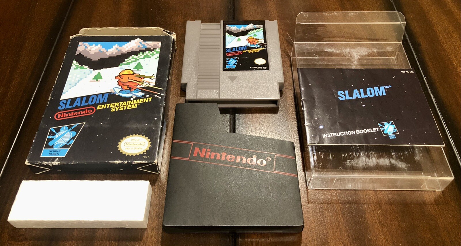 Slalom Complete in Box CIB (Nintendo, NES 1987) *OVAL SEAL VARIANT* RARE 🔥