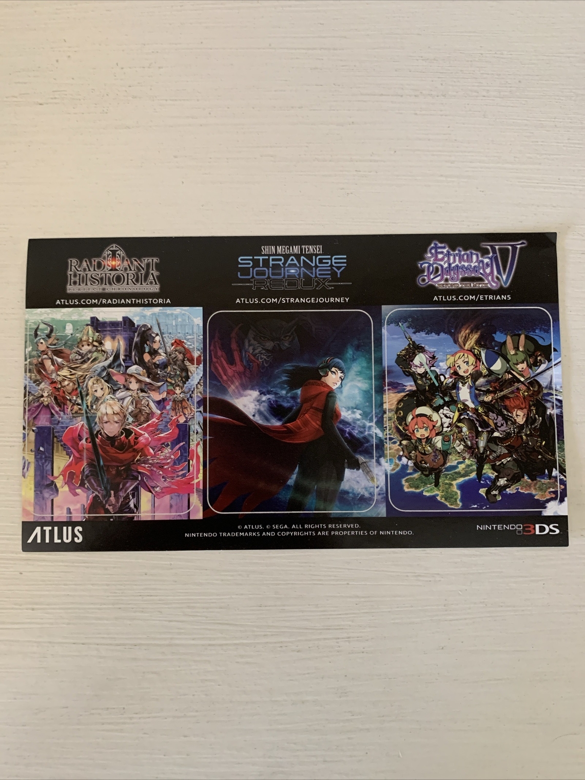Altus Radiant Historia Strange Journey Redux Etrian Odyssey V 3DS Promo Stickers