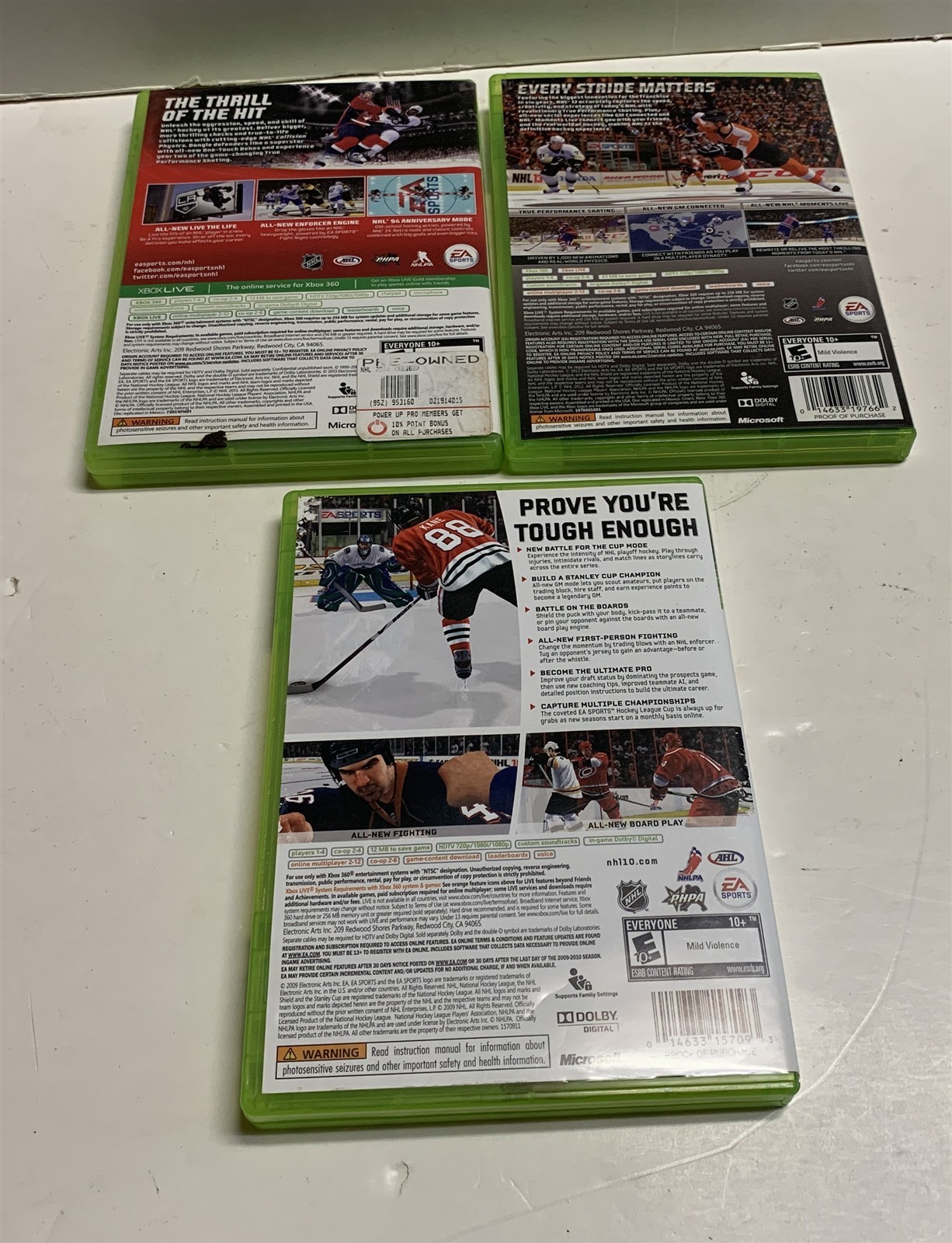 Lot of 3 NHL Hockey 10 13 & 14 Microsoft Xbox 360 Video Games