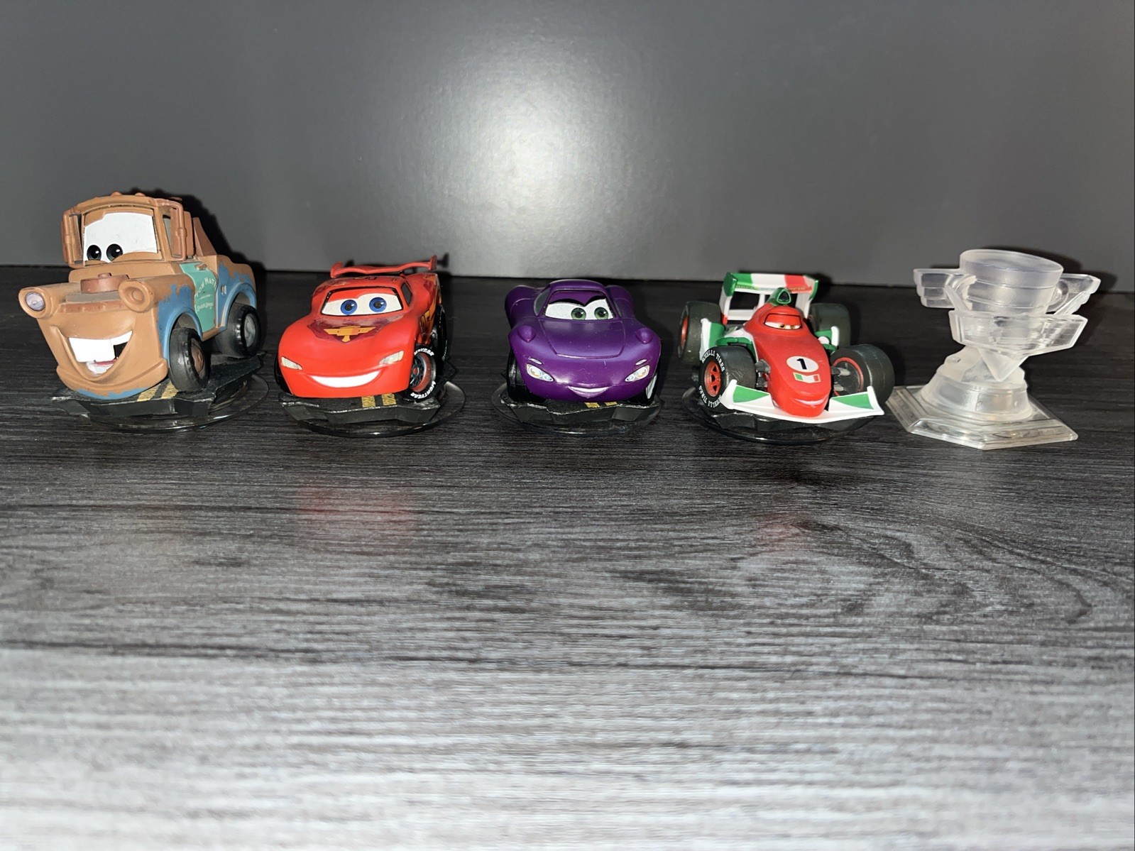 Disney Infinity Cars Figures And Crystal Figure Lot Of 5