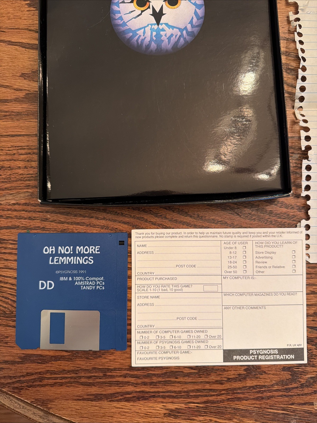 1991 Lemmings Game IBM PC Big Box 5.25” Disks with Manual and Box RARE GUC