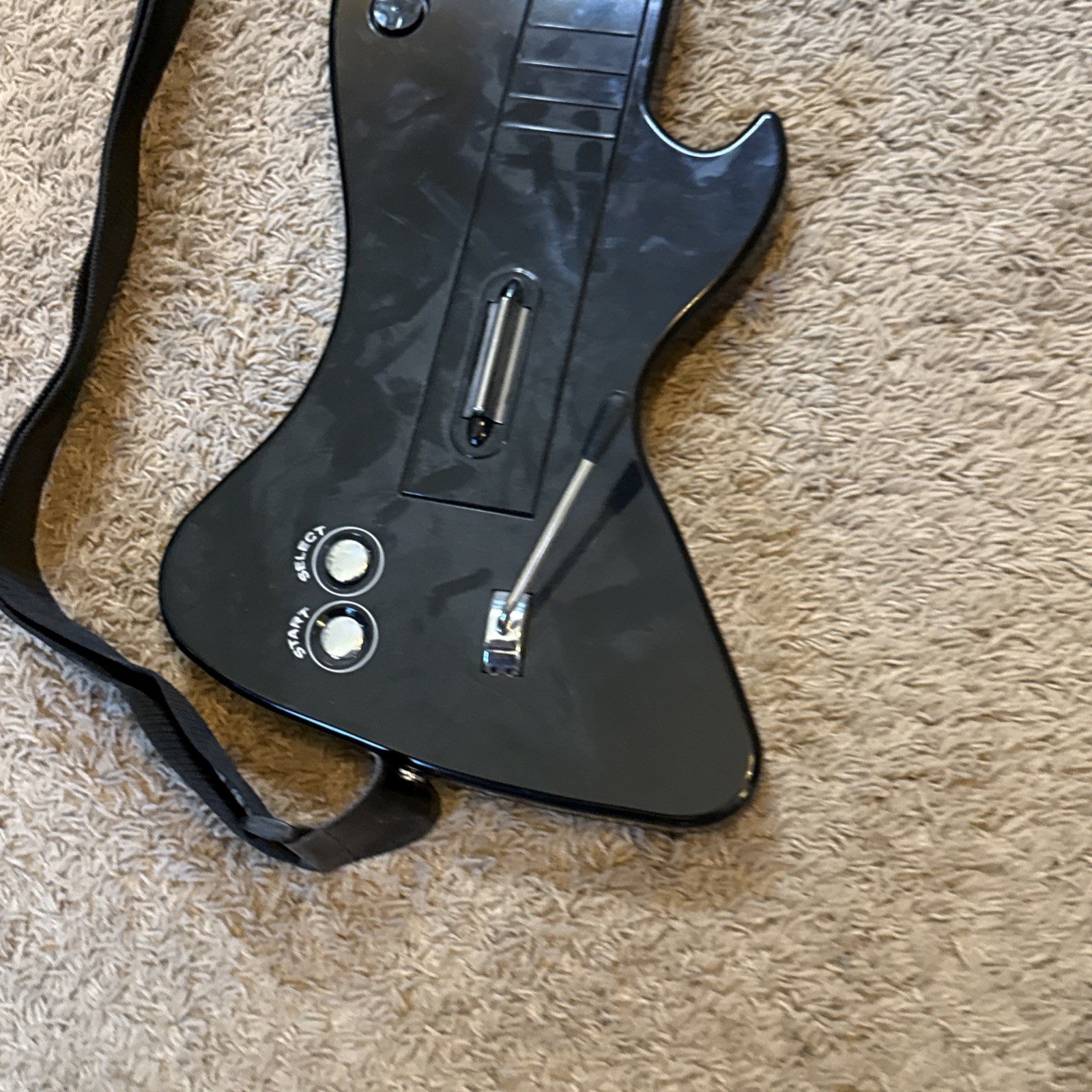 Untested Looks Nice PS3 RT3300 React Black Wireless Guitar w/ Strap – No Dongle