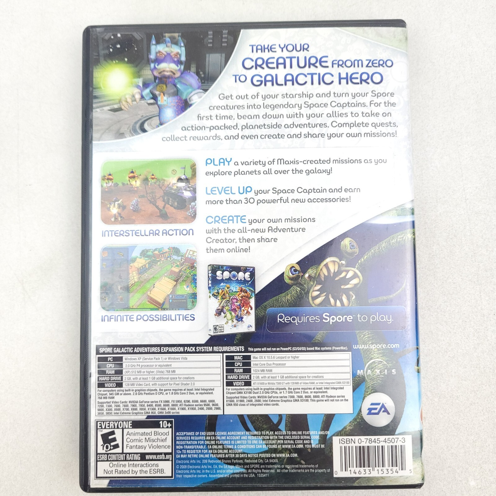 SPORE (PC, EA, 2008) + Galactic Adventures Expansion & Creature Creator
