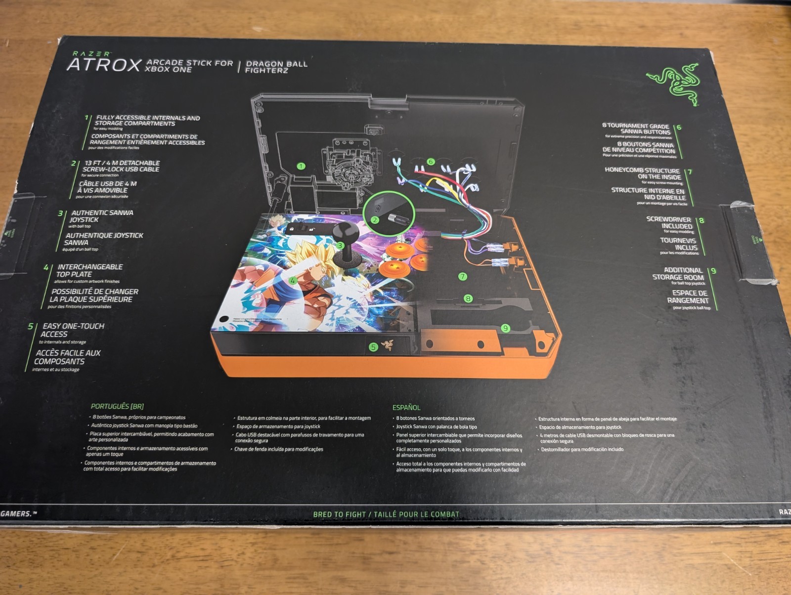 Razer Atrox Arcade Stick For Xbox One Dragon Ball FighterZ Edition