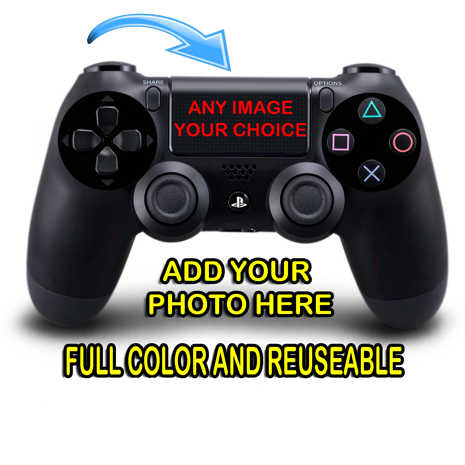Personalized Custom PS4 Controller Sticker Touchpad Full Color Decal Reusable