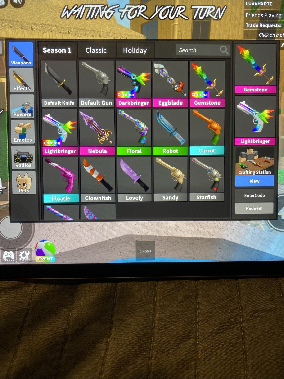 roblox mm2 items (chromas) lightbringer, bark bringers (etc.)