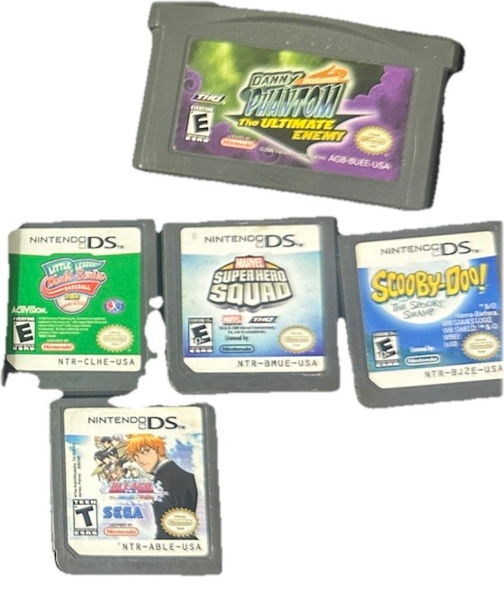 Nintendo DS Lite Azul Usada + Estuche + 6 Juegos (Sin Cargador)