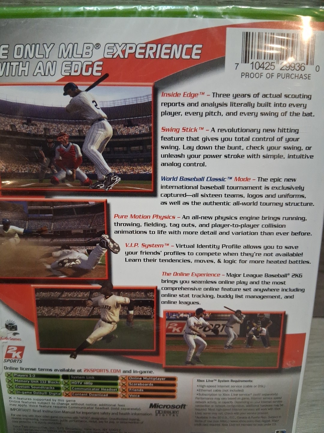 Major League Baseball 2K6 – (Xbox, 2006) *CIB w/ reg card & card pack* VGC