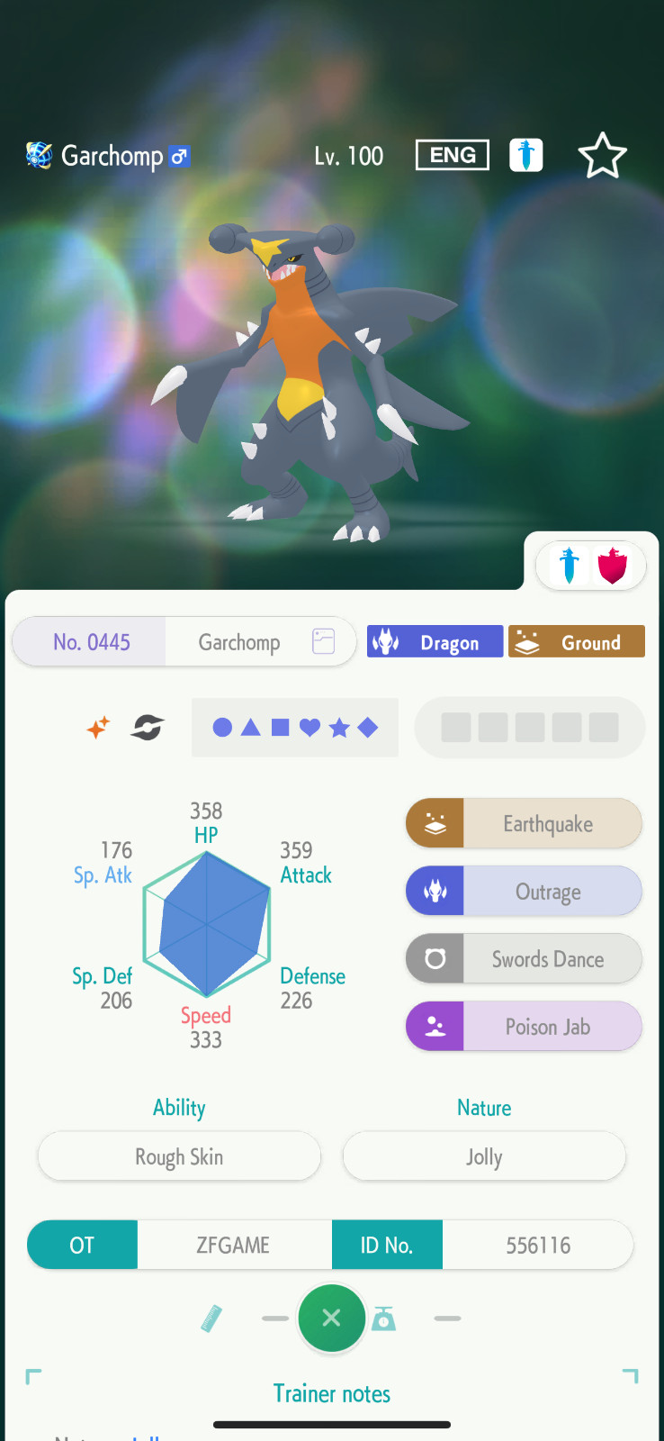 ✨6IV SHINY Garchomp ATK + EVS🚀 POKEMON HOME✨Champions✨Online delivery⚡