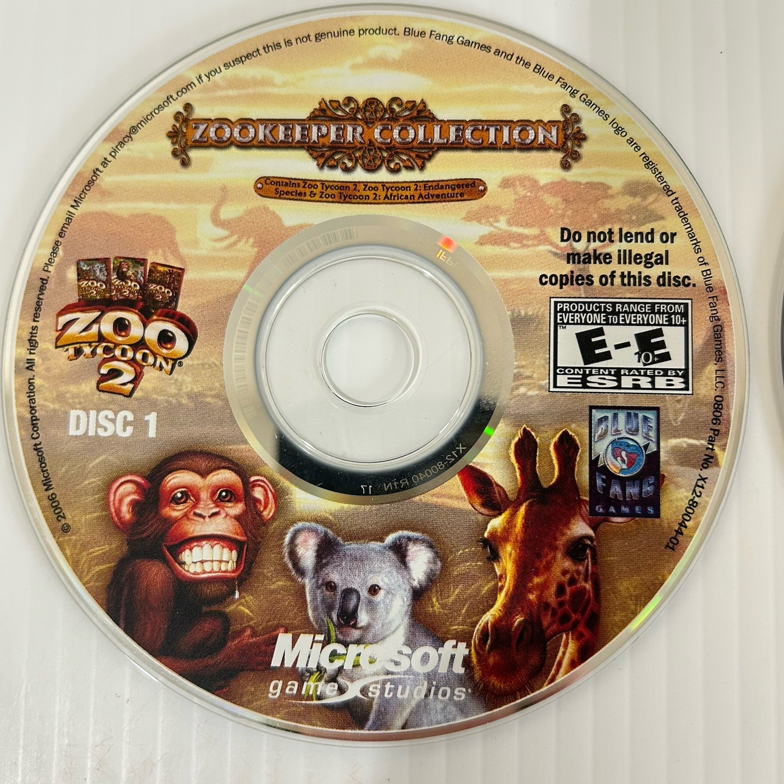 Zoo Tycoon 2: Zookeeper Collection 2006 PC CD, Windows 2-Disc Set With Manual