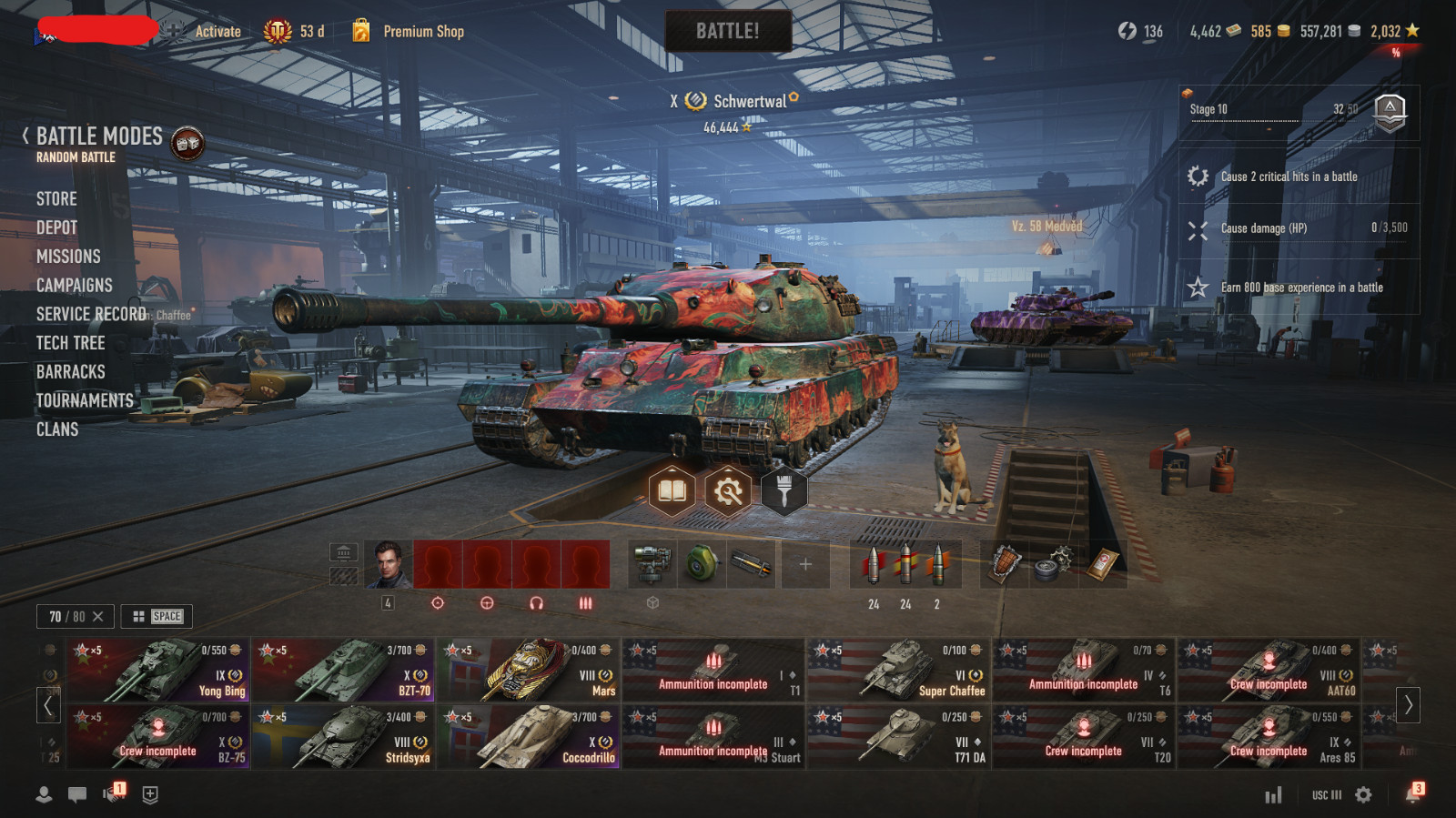 World of Tanks NA Concept 1 B,Schwertwal , EBR 75 FL 10, Tier 11s premiums and m