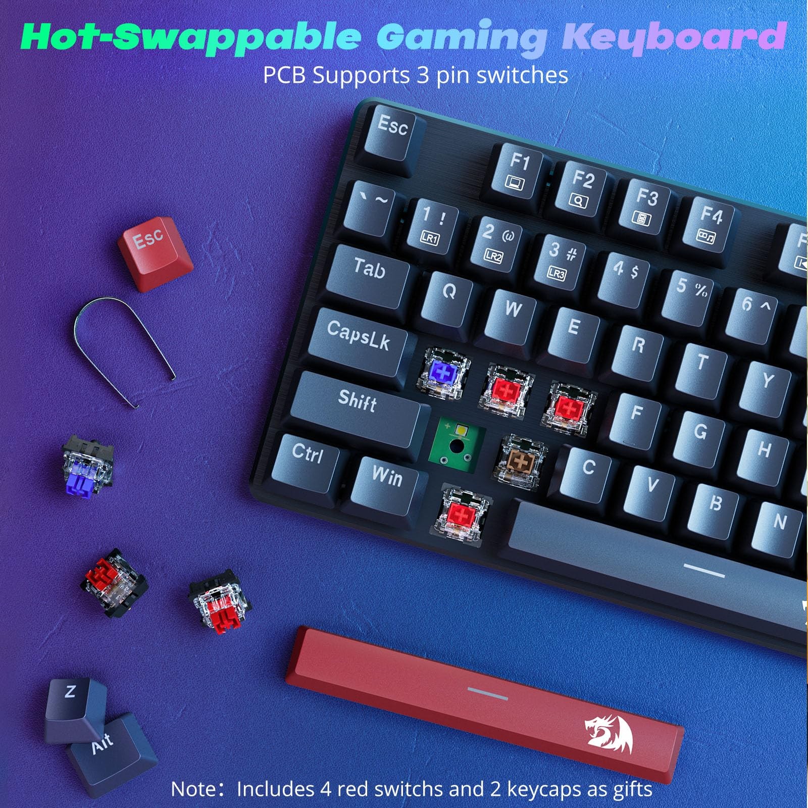 Redragon Mechanical Gaming Keyboard Wired 11 Programmable Backlit Modes