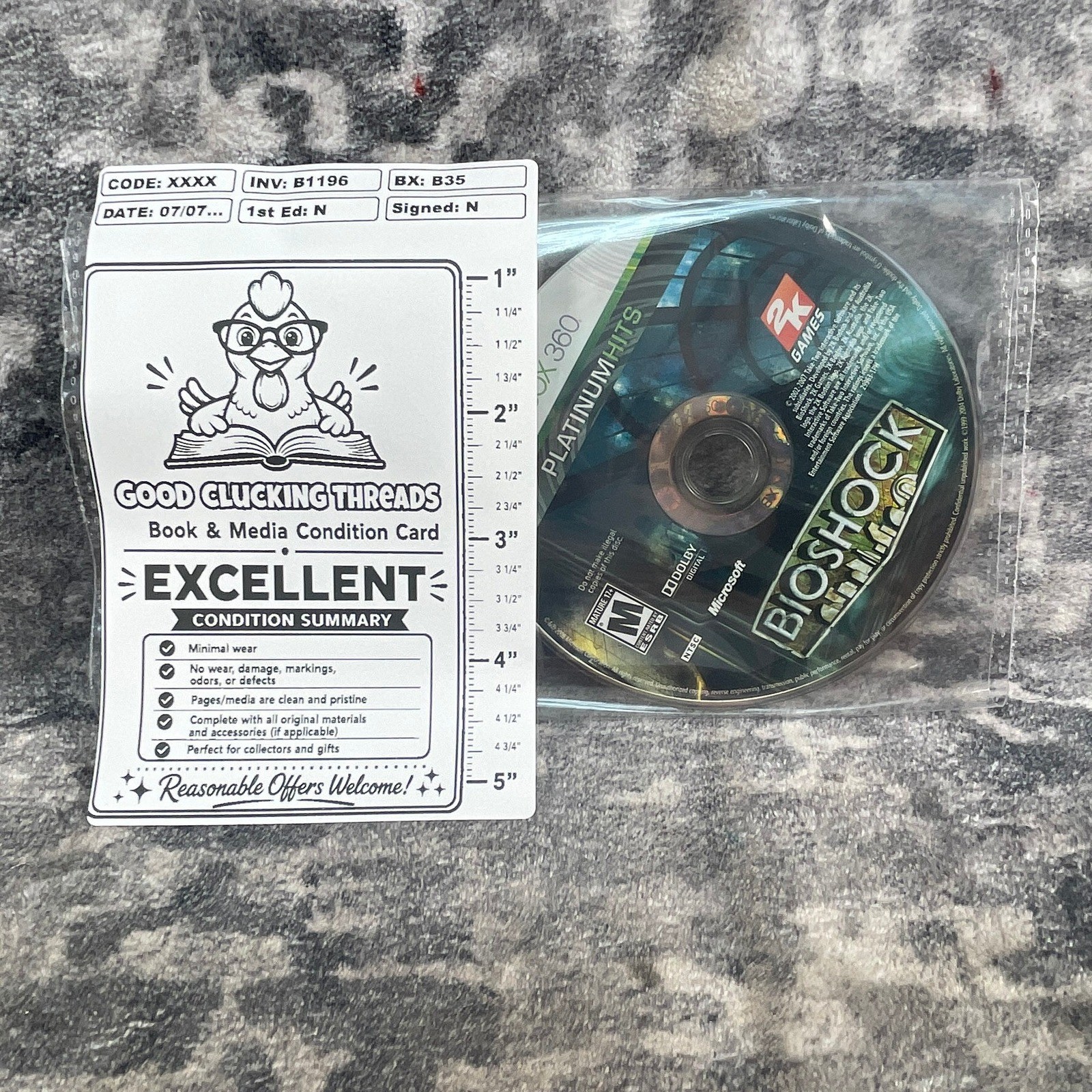 BioShock Xbox 360 Platinum Hits 2K Games 2007 Action Horror Shooter Disc Only