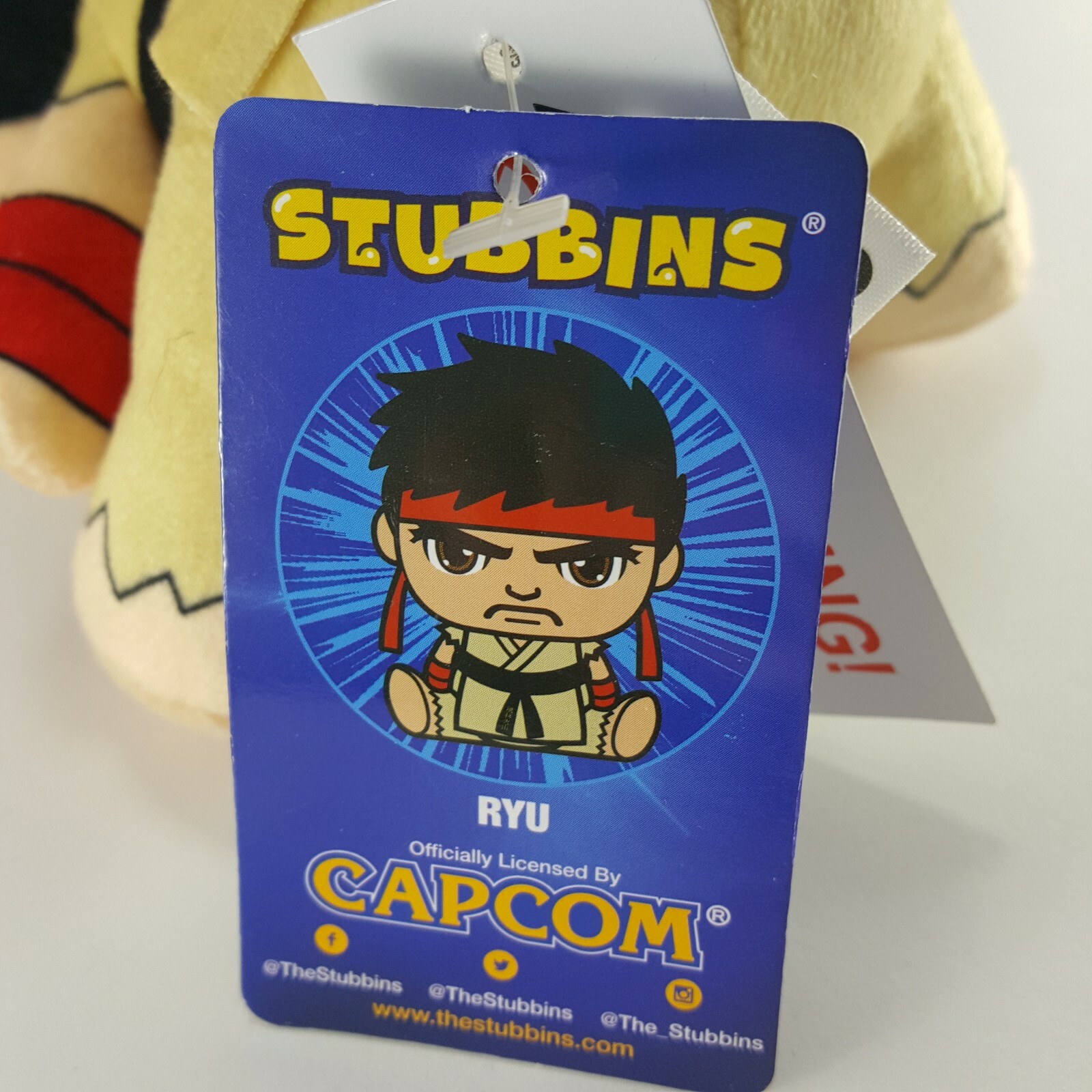 Ryu Stubbins Plush Capcom Licensed Plush Stuffed Street Fighter Series 7″ NEW