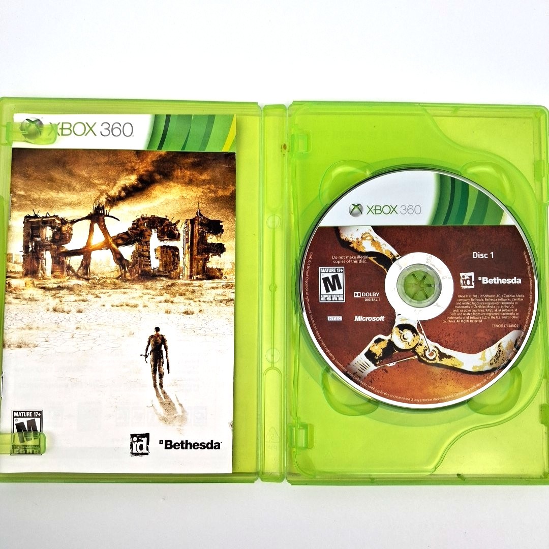 Rage (Microsoft Xbox 360, 2011) CIB Complete with Manual Tested Works