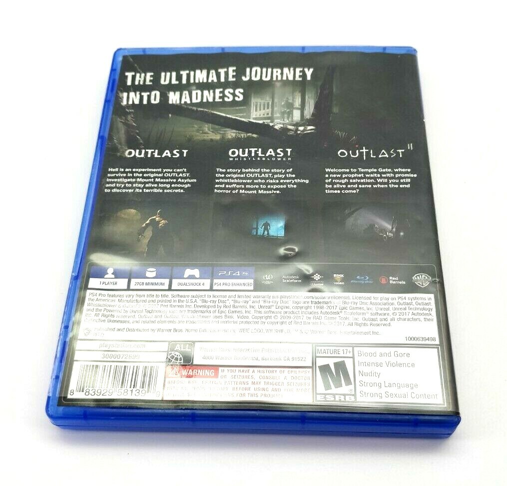 Outlast Trinity Sony PlayStation 4 2017 PS4