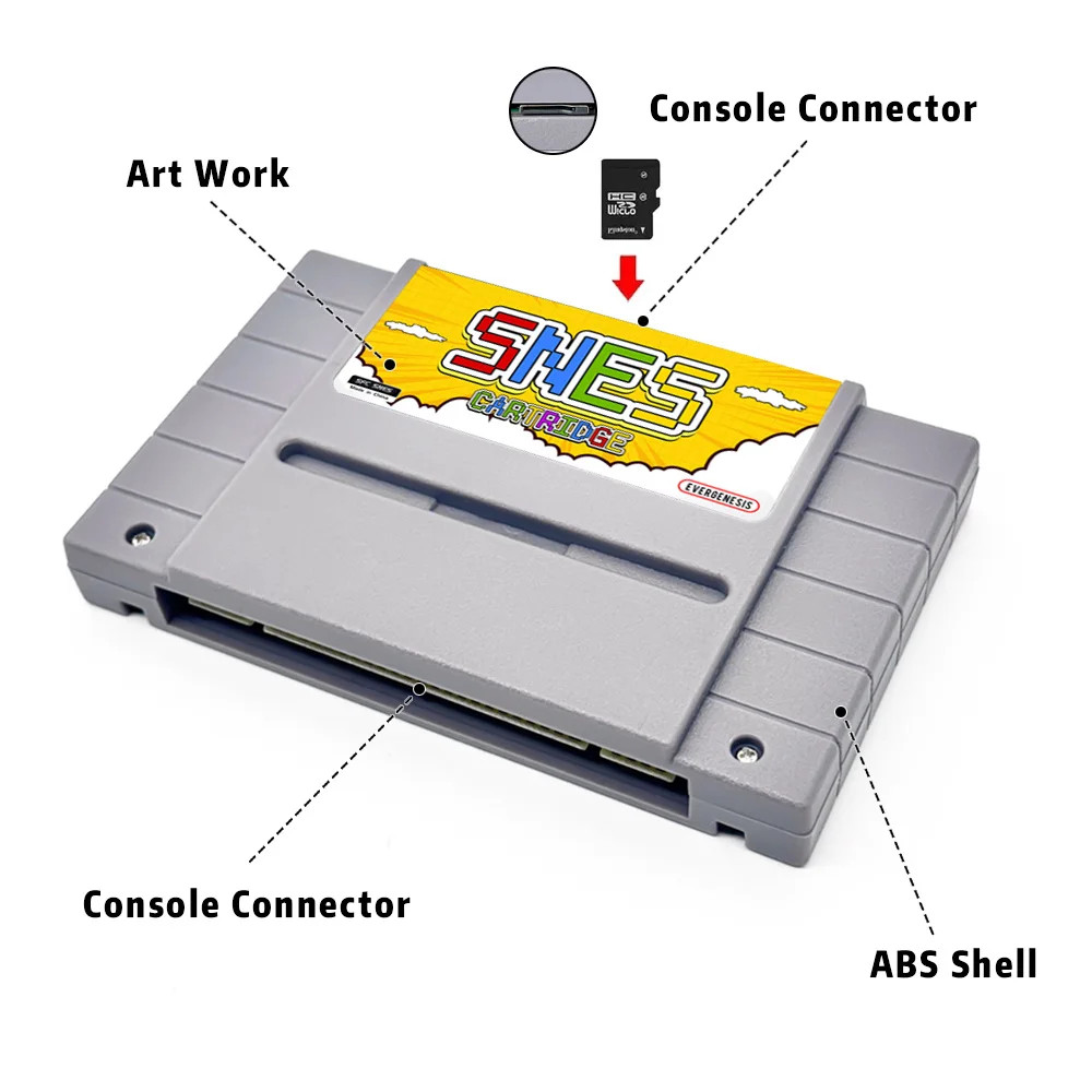 2026 V12 3000-in-1 SNES Game Card with 8GB TF Card for Super Famicom