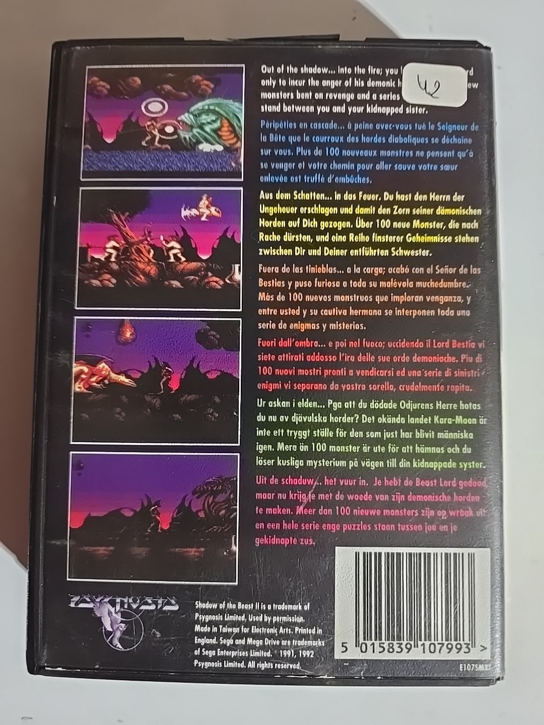 Shadow of the Beast II 2 SEGA Megadrive Mega Drive PAL Region Free Tested