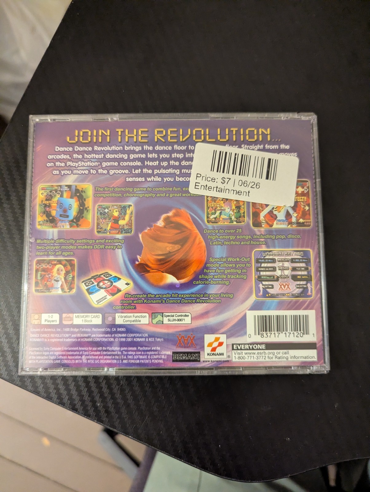 Dance Dance Revolution (Sony PlayStation 1, 2001) Complete in Box CIB PS1