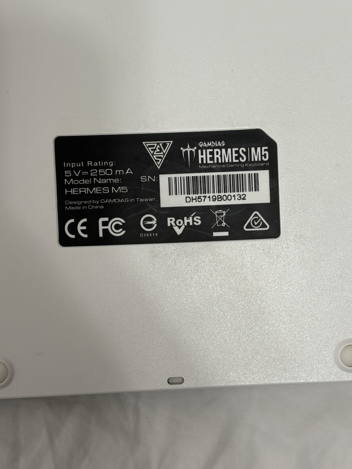 Hermes M5 Keyboard Gamdias Lights Up Light Blue And White Keys TESTED AND WORKS