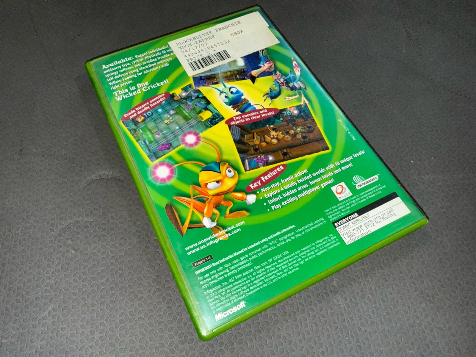 Zapper XBOX Animated Comic Mischief Action Adventure Complete