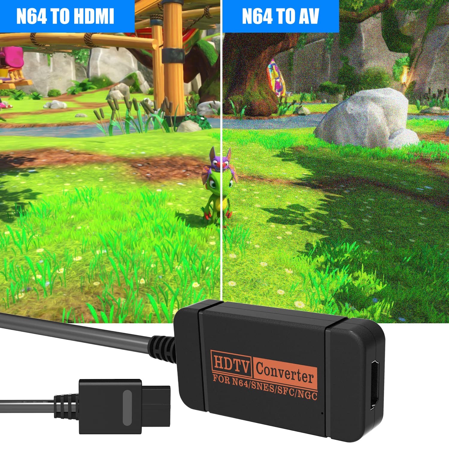 yoxxzus N64 HDMI Adapter, Converter with Cable for Black