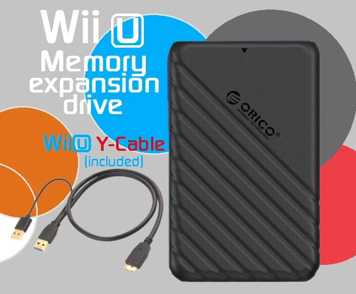 1TB or 500GB External Hard Drive for Nintendo Wii U Orico Expansion Drive
