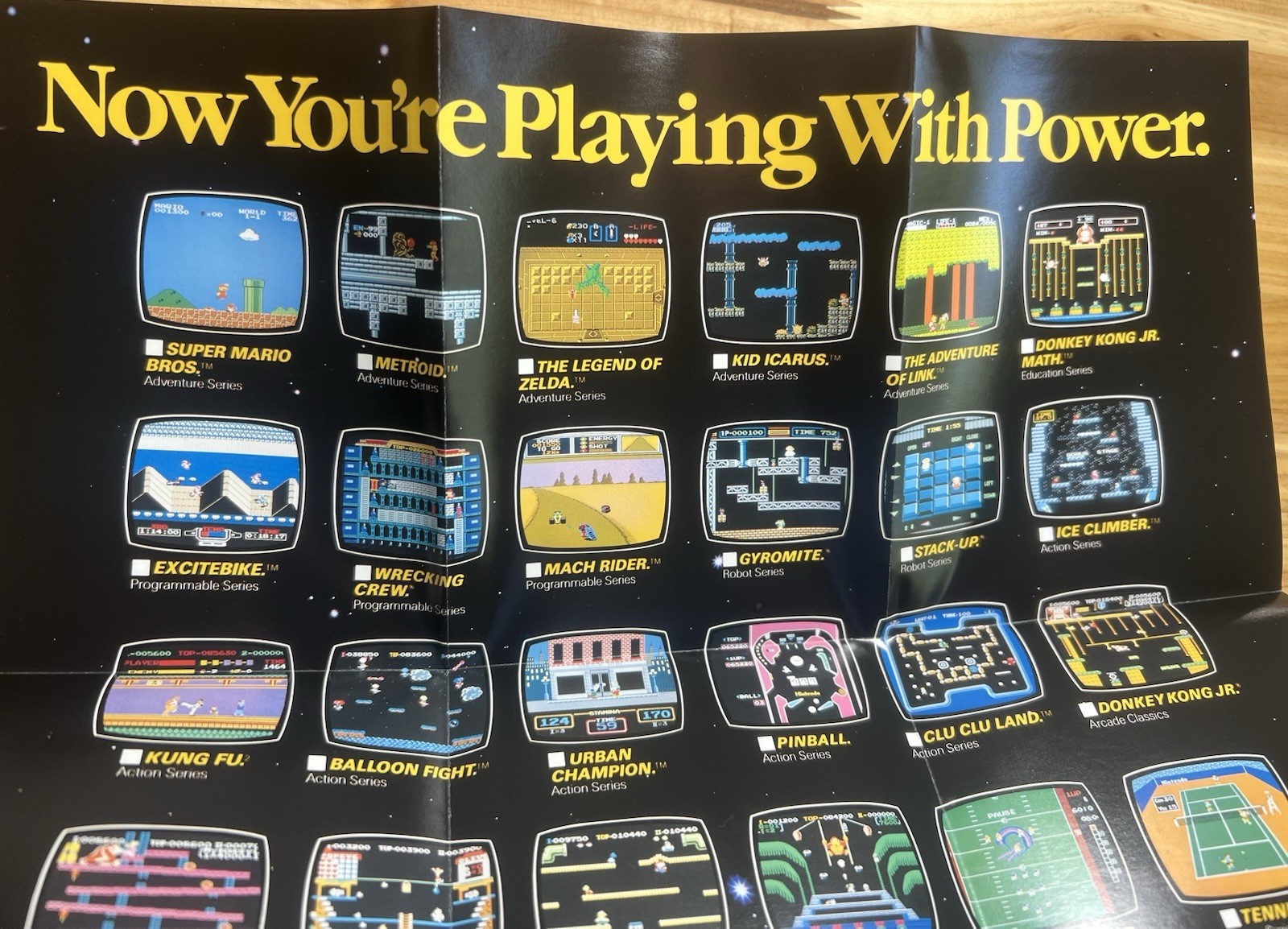 1987 Nintendo NES Now You’re Playing With Power Game POSTER ROB ROBOT NICE RARE!