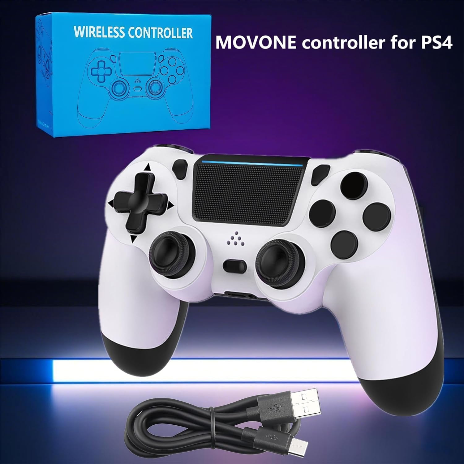 MOVONE Wireless Controller Dual Vibration Game Joystick Controller for Ps4 Contr