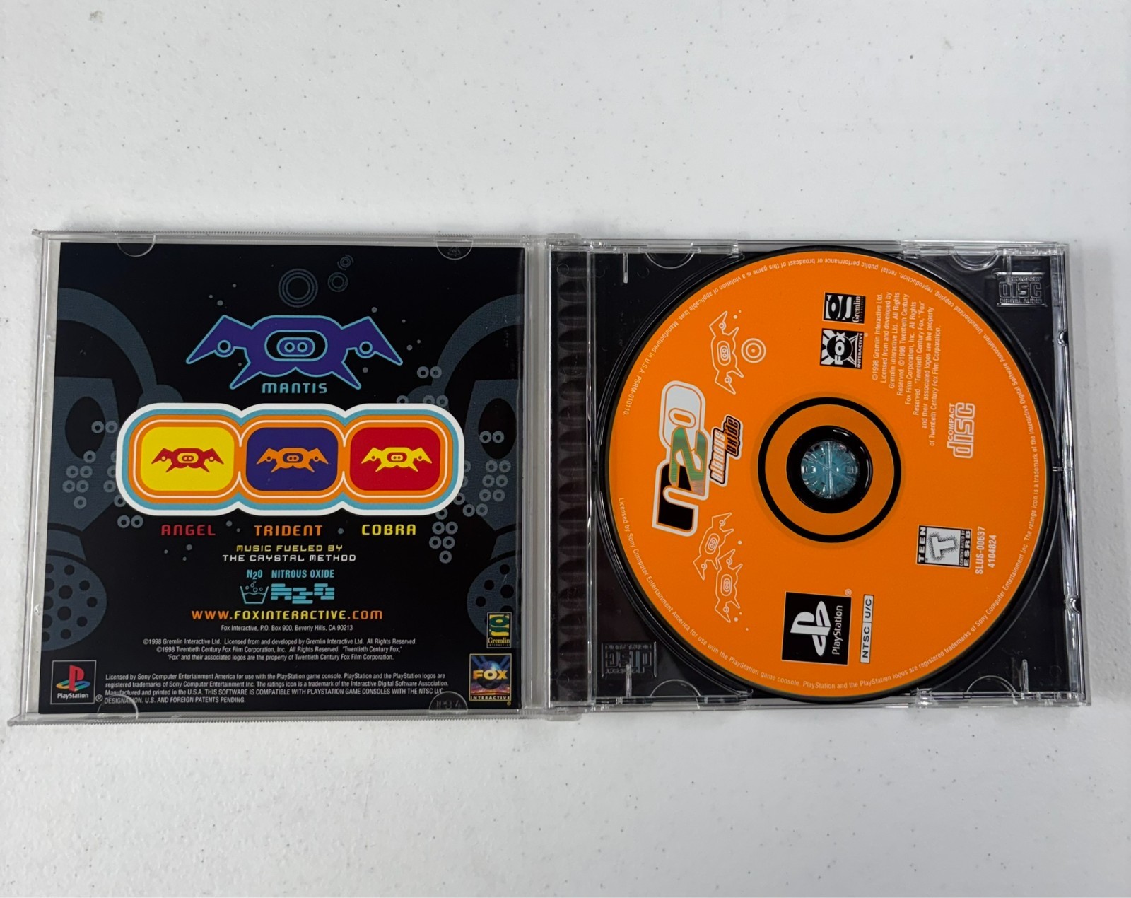N2O: Nitrous Oxide Game Playstation 1 PS1 Tested & Complete w/ Manual