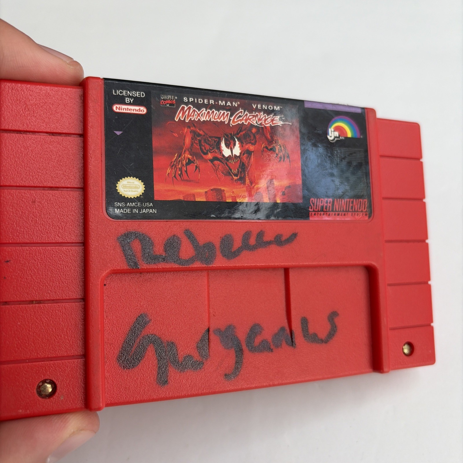 Spider-Man Venom: Maximum Carnage (Super Nintendo SNES, 1994) Red Cartridge