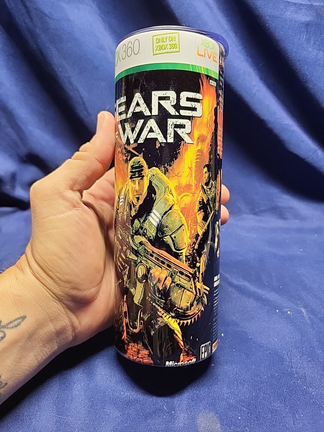Gears of War (Microsoft Xbox 360, 2006) Artwork 20oz Sublimation Tumbler