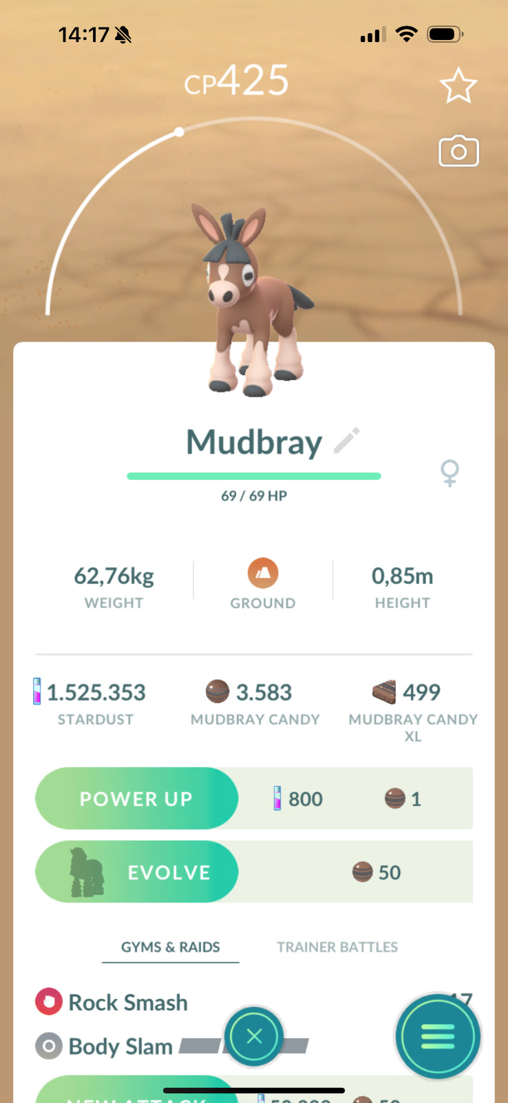 Pokémon Go Mudbray – TRADE 20k stardust