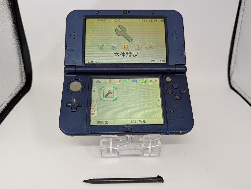 B327 Nintendo new 3DS LL XL console Metallic Blue Japan w/pen fx