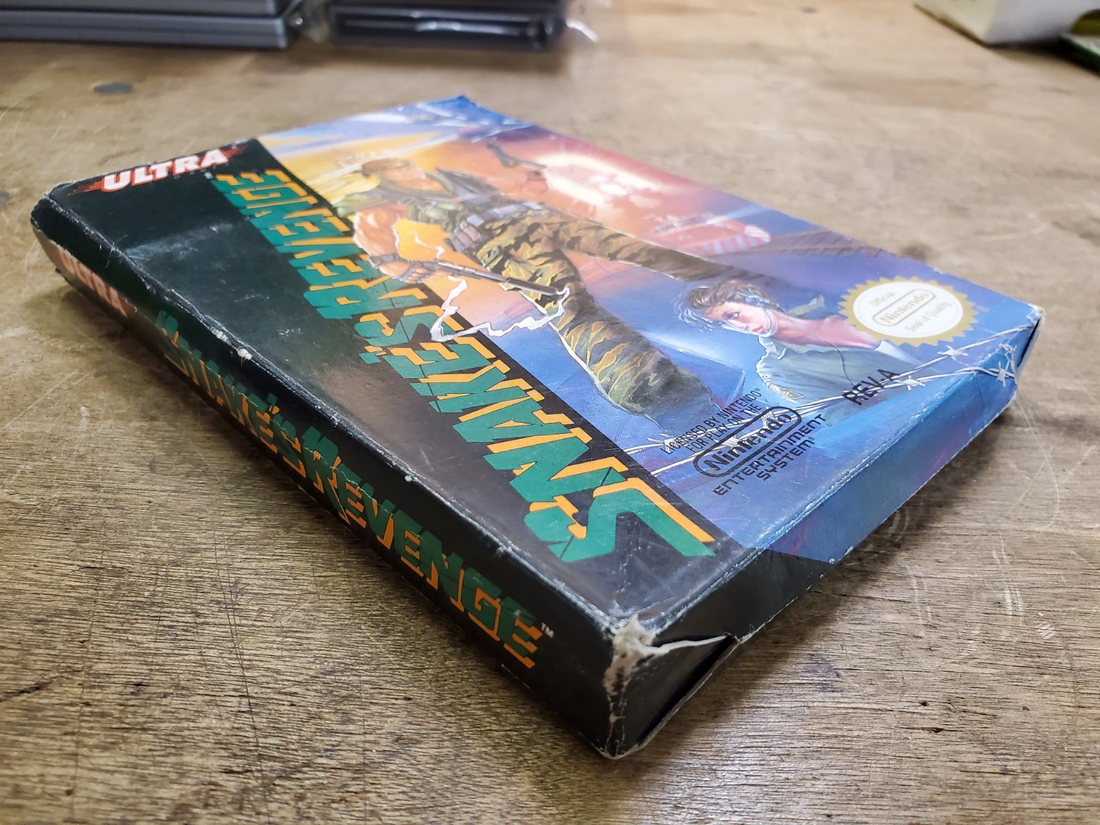 Nintendo NES Snake’s Revenge, 1990 Ultra, Box and Sleeve Only, NO CARTRIDGE