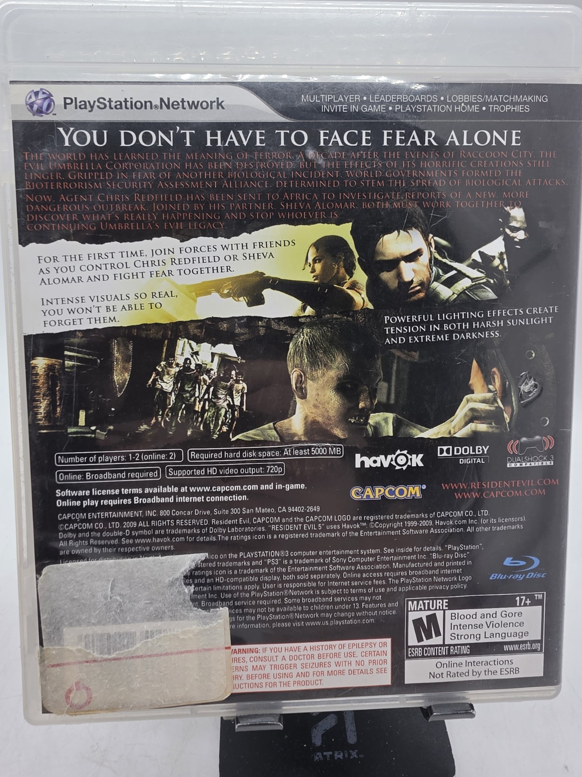 Resident Evil 5 Playstation 3 Game Cib Complete Mint Tested Working